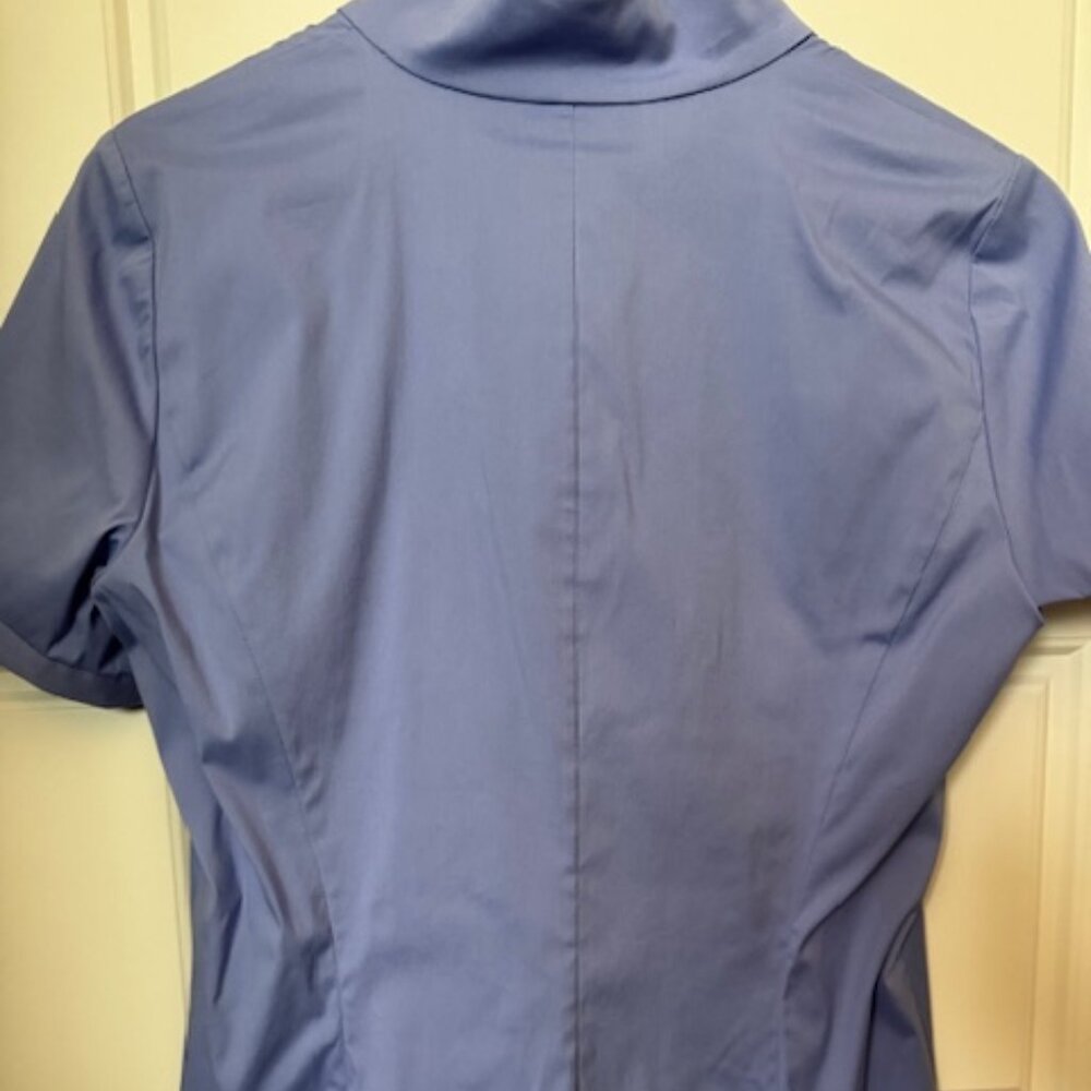Lafayette 148 New York short sleeve button down blouse size 12 Lilac - Picture 3 of 4